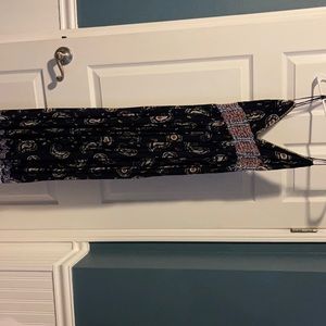 Large Navy Blue Printed Maxi Dress. Large